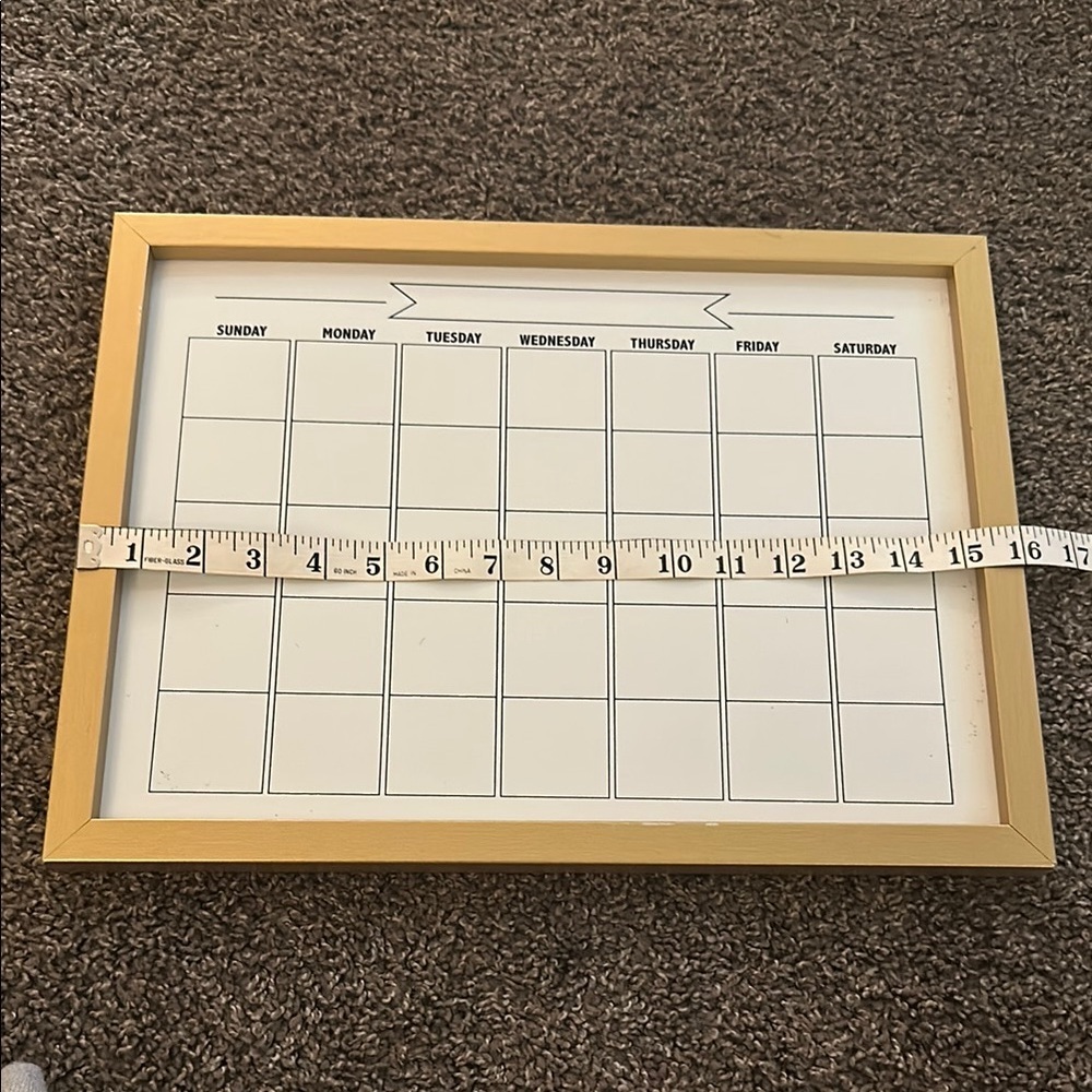 Gold Framed Weekly Planner Calendar White board - Picture 4 of 7